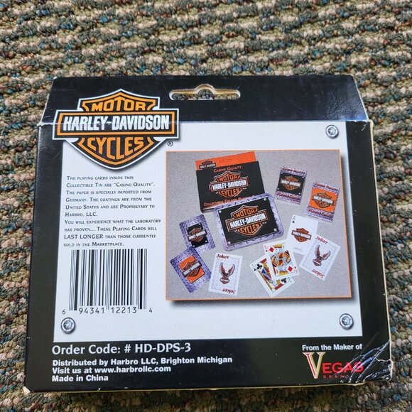 Harley-Davidson Playing Cards 2 Decks Poker Casino Quality with Metal Tin NEW T8 - Picture 2 of 3